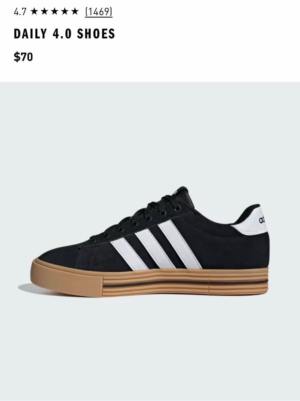 adidas Black & White Low-Profile Sneakers with Gum Sole